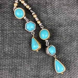 Lucky Brand Teal Faux Turquoise
Pendant Necklace